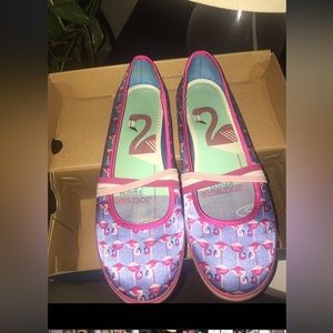 Flamingo Keds Slip-ons, women’s 8